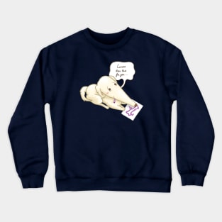 Borzoi Dog Drawing Bone on a Paper Crewneck Sweatshirt